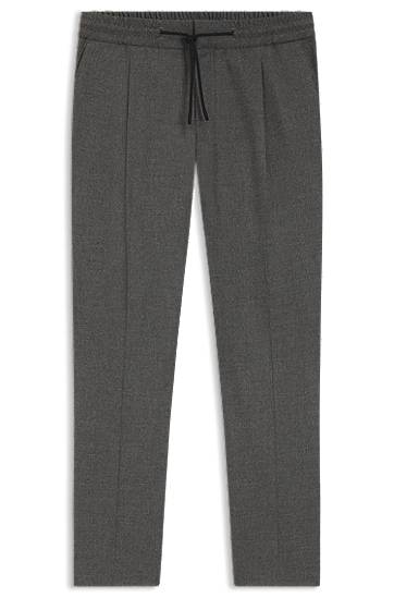 Bukser BOSS Slim-Fit Melange Stretch Flannel Trousers Grå | 50547312