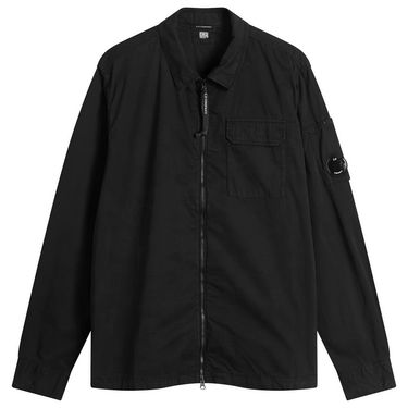 Skjorte C.P. Company Organic Gabardine Zip Overshirt Sort | RCCMOS705A-110143G-999, 0