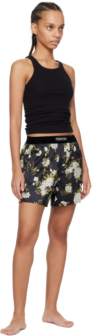 Boksere Tom Ford Tom Ford Hendrix Floral Stretch Silk Satin Pyjama Shorts Sort | SH0021-FAP224, 3
