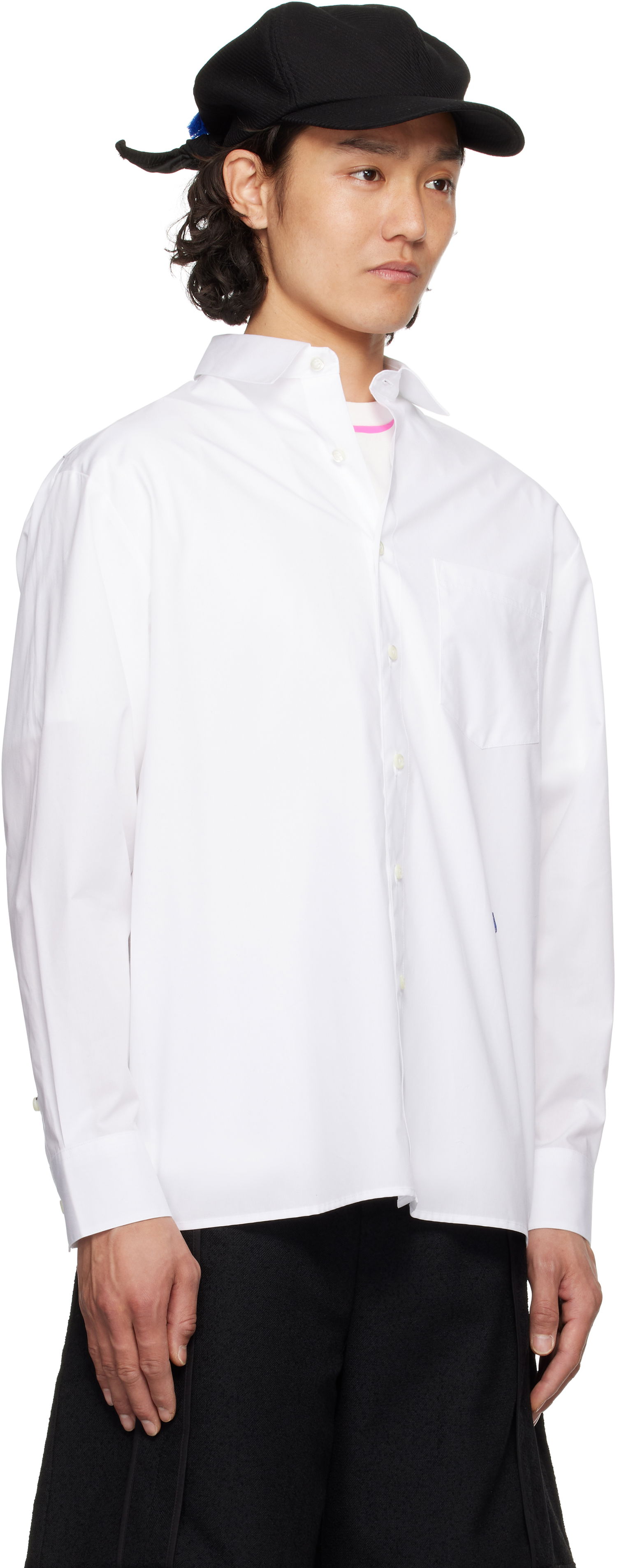 Skjorte ADER ERROR ADER error Sig TRS Tag 01 Button-Down Shirt Hvid | BO42FYSH0101WH, 1