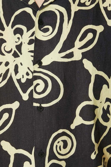 Skjorte Samsoe Samsoe Samsoe Samsoe Regular Fit Floral Print Linen Shirt Sort | M23200085, 5