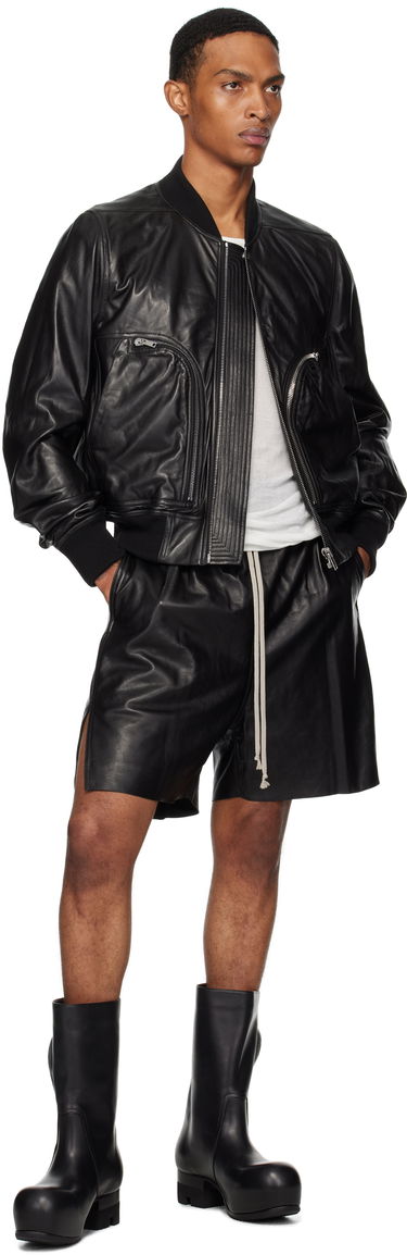 Bomberjakke Rick Owens Rick Owens Bauhaus Flight Leather Bomber Jacket Sort | RU02E1749 LBY, 3