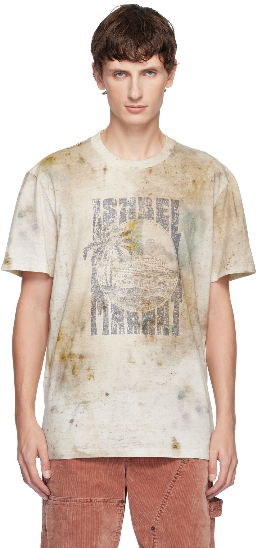 T-shirt ISABEL MARANT Distressed Graphic T-shirt Honore Flerfarvet | 25ATS0052HB-C3N10H