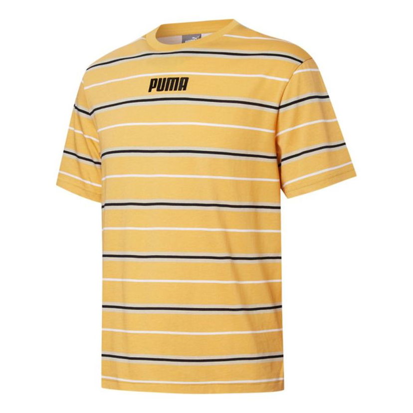 T-shirt Puma Modern Basics Advanced Striped Short Sleeve T-Shirt Gul | 847668-37