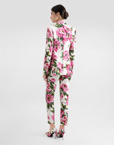 Jakke Dolce & Gabbana Dolce & Gabbana Turlington Peony Print Jacquard Jacket Flerfarvet | F29UCTFSFN9HA5KR, 2