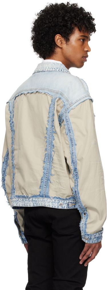Jakke DSQUARED2 Dsquared2 Super Ripped Mixed Denim Jacket Blå | S74AM1547_S30309, 2