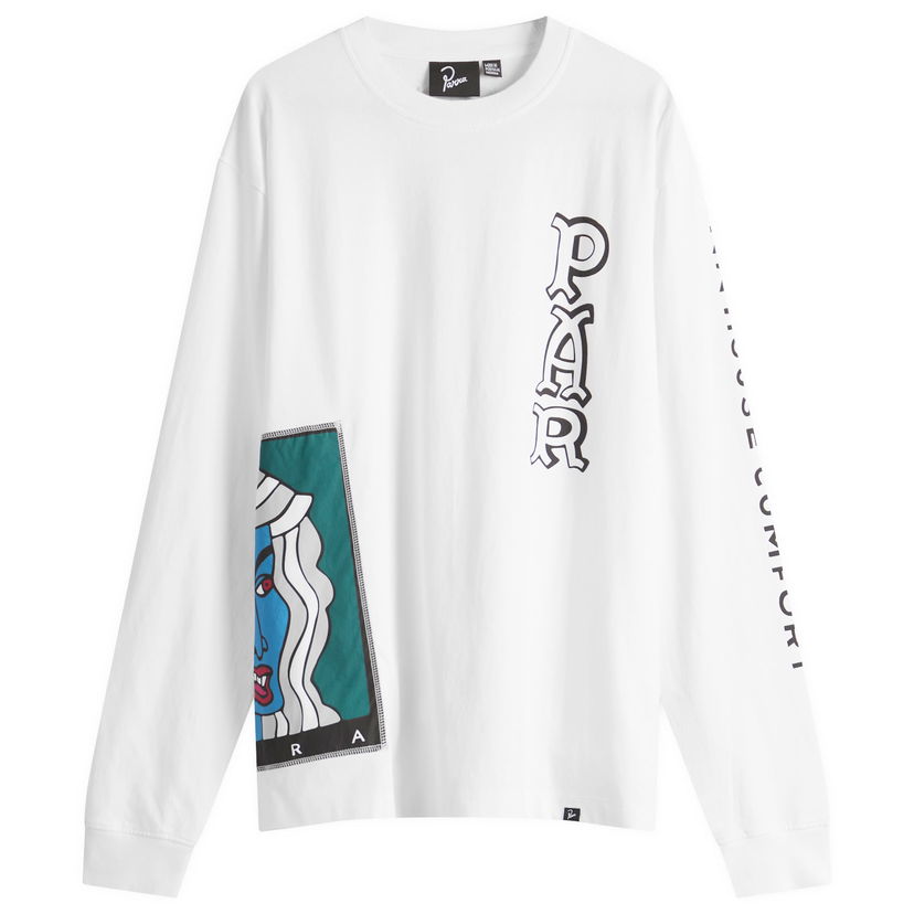 T-shirt By Parra Parra Your Face Graphic Long Sleeve T-Shirt Hvid | 53521-WHT