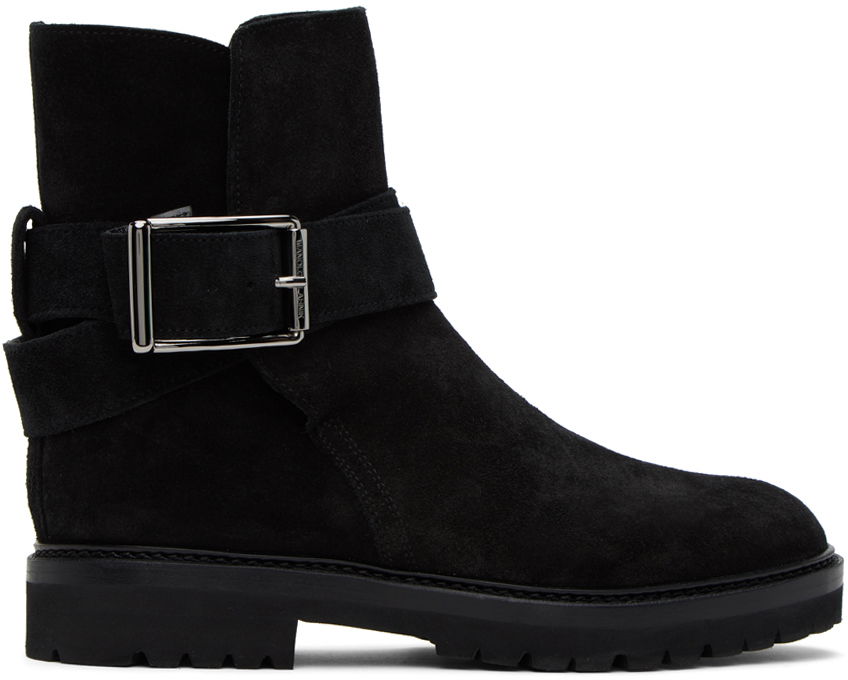 Tøj Manolo Blahnik Manolo Blahnik Hather Suede Ankle Boots Sort | 323-2540-0002, 0
