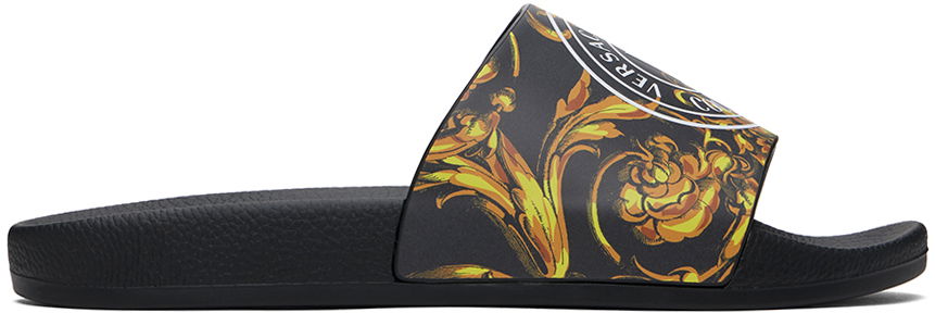 Sneakers og sko Versace Jeans Couture Black Shelly Chain Couture Slides Brun | E76YA3SQ3EZS198, 0