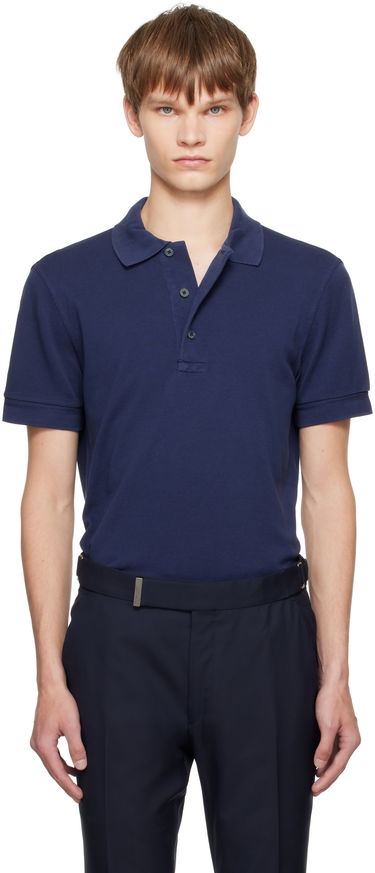 Polo skjorte Tom Ford TOM FORD Piquet Polo Mørkeblå | JPS011-JMT013, 0