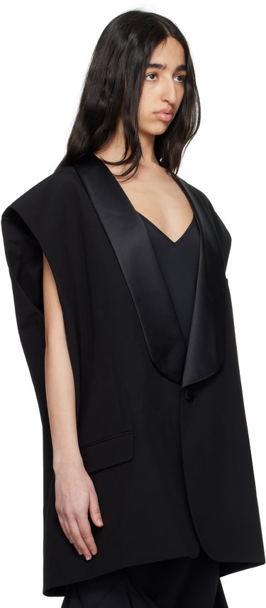 Vest Maison Margiela MM6 Maison Margiela Satin Lapel Vest Gul | S62FB0069 M35436, 4