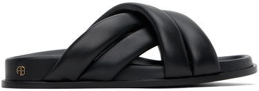 Sneakers og sko Anine Bing Lizzie Padded Leather Slides Sort | A-14-4028-007, 0