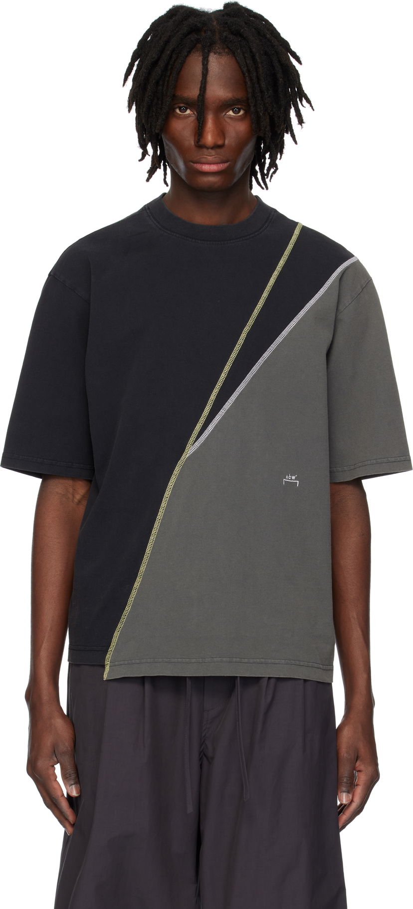 T-shirt A-COLD-WALL* A-COLD-WALL* Spliced T-Shirt Sort | ACWMTS211