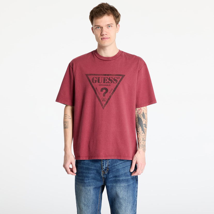 T-shirt GUESS GUESS Go Vintage Triangle Tee Rød | M4BI13K8FQ4-F5E9
