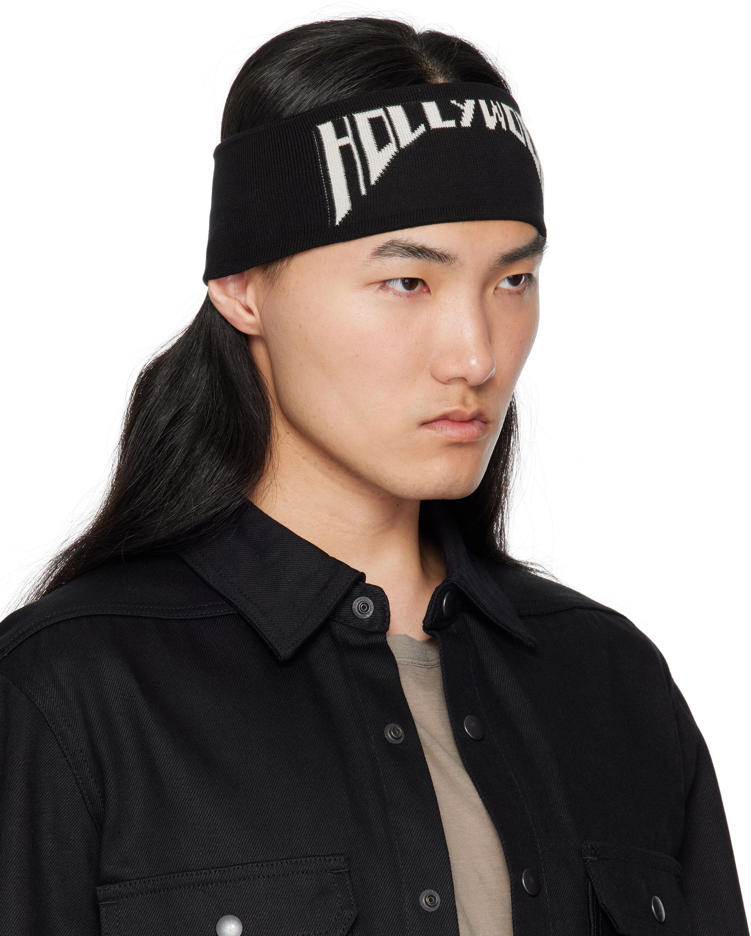 Tørklæde Rick Owens Rick Owens DRKSHDW 'Hollywood' Cotton Headband Sort | DA01E3480 KP7, 1