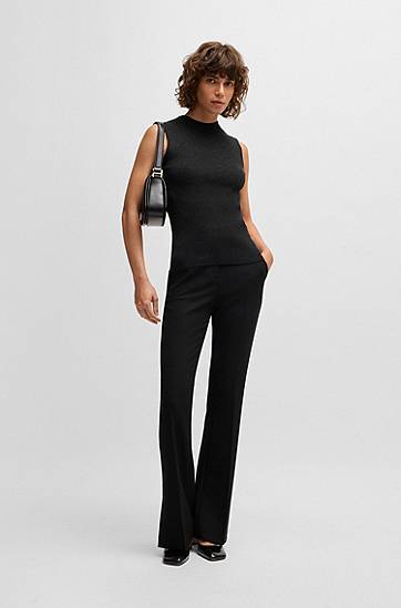 Sweater BOSS Ribbed Sleeveless Top Sort | 50523749, 1