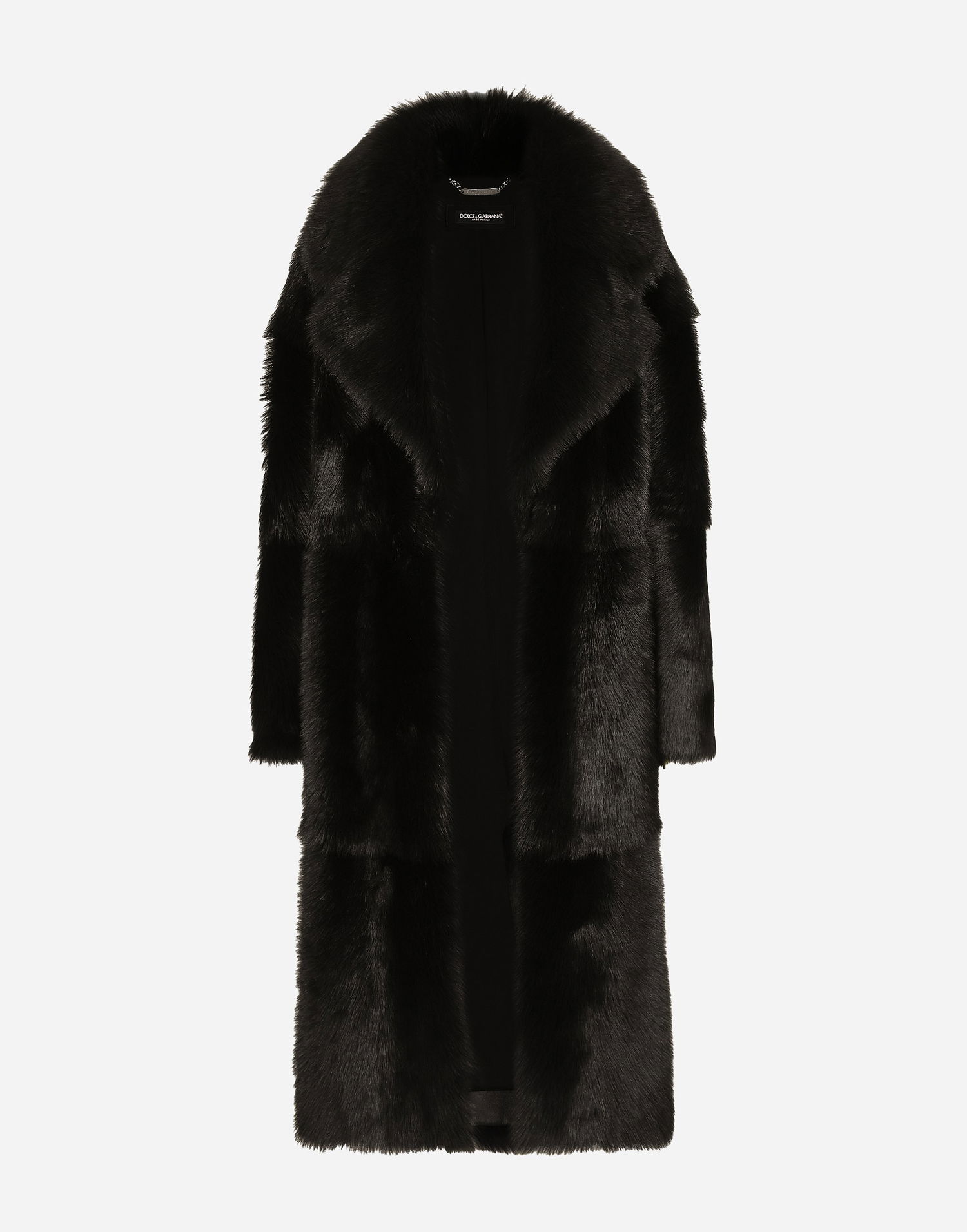 Frakker Dolce & Gabbana Single-breasted Shearling Coat Sort | F0W2DFFUP9BN0000, 0