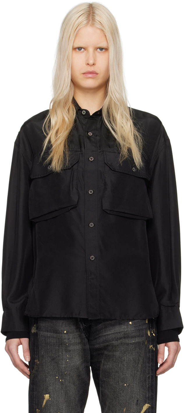 Skjorte R13 R13 Oversized Pocket Shirt Sort | R13WR256-R314B