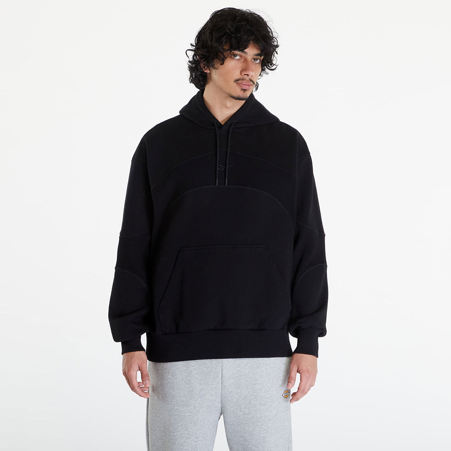 Sweatshirt Reebok LTD Waffle Pattern Hoodie Black Sort | RMBB003C99FLE0011000, 0