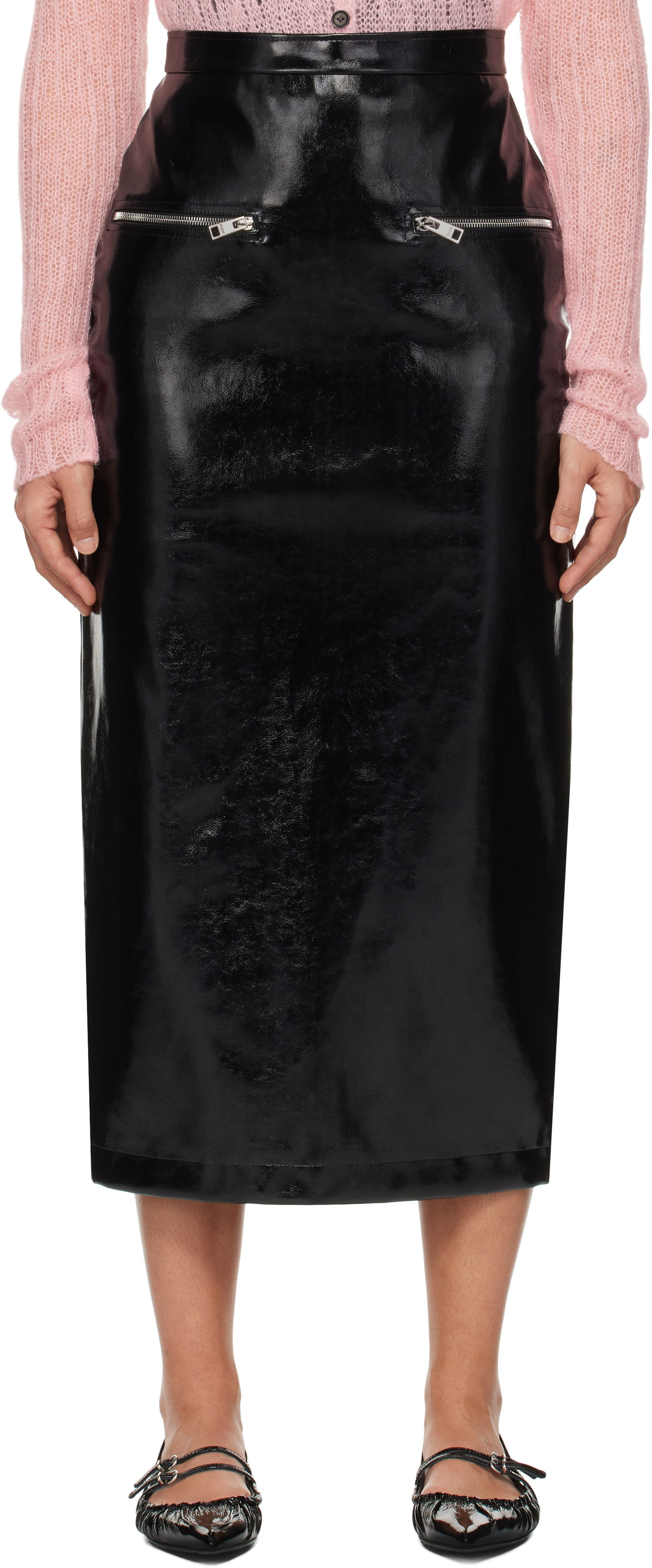 Nederdel MSGM Midi Skirt Sort | 3742MDD04 247800, 0