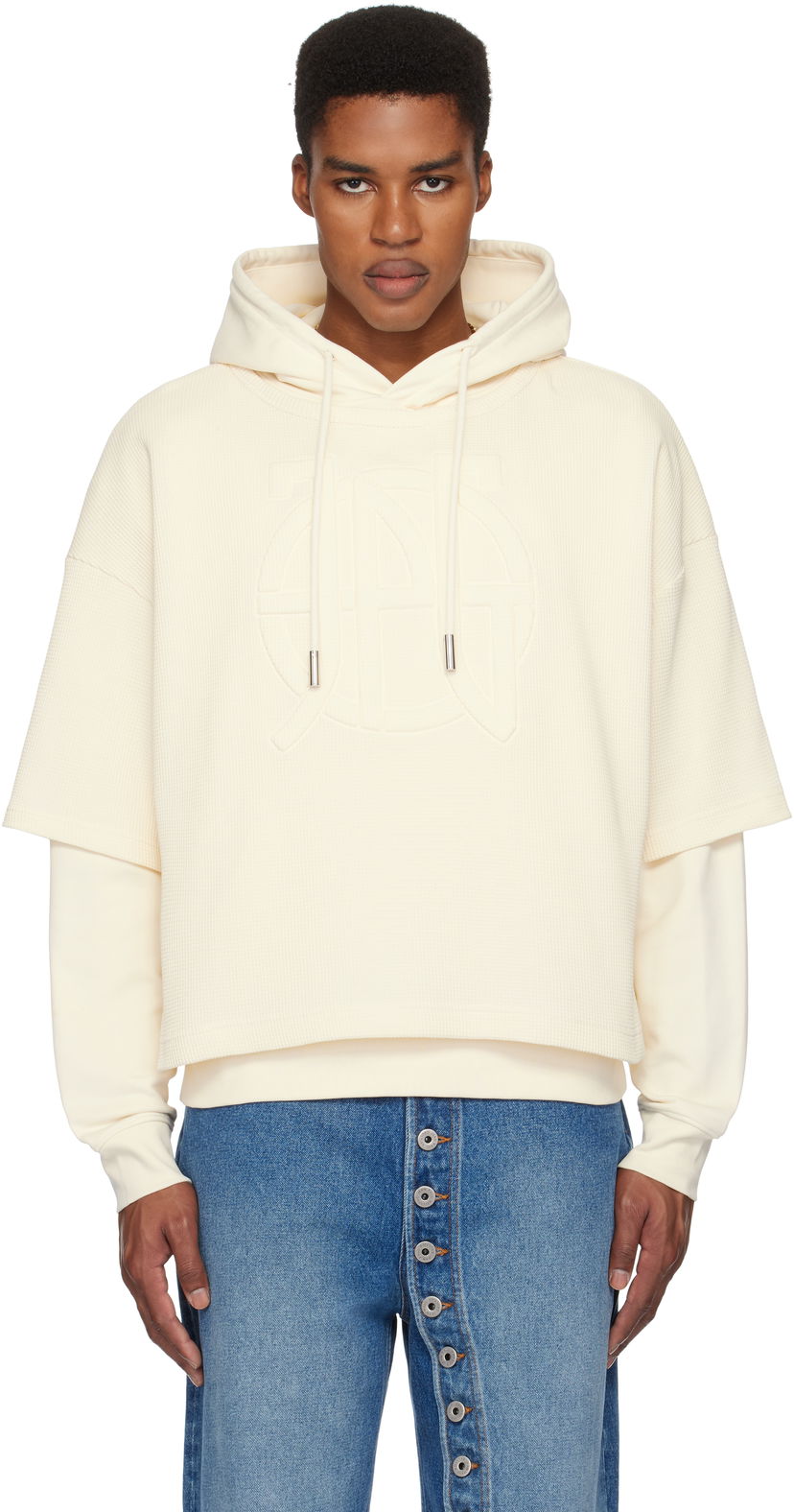 Sweatshirt Jean Paul Gaultier Jean Paul Gaultier Oversized JPG Hoodie Beige | 25/33-F-SW050E-J076-03