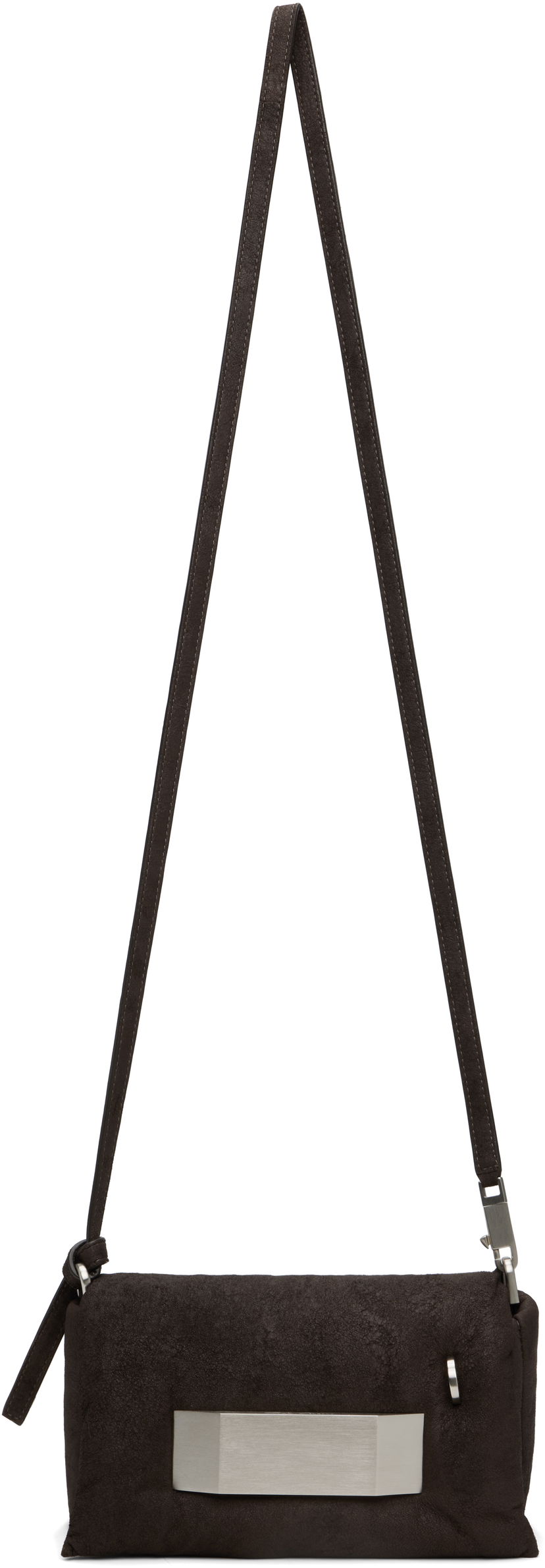 Skuldertaske Rick Owens Rick Owens Pillow Griffin Suede Shoulder Bag Brun | RA02E0745 LBAPA