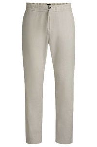 Comfort-Stretch Linen-Blend Regular-Fit Trousers