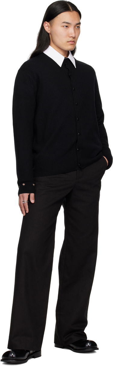 Sweater We11done We11done Eyelet Detail Cardigan Sort | WD-KC0-25-617-U-BK, 3
