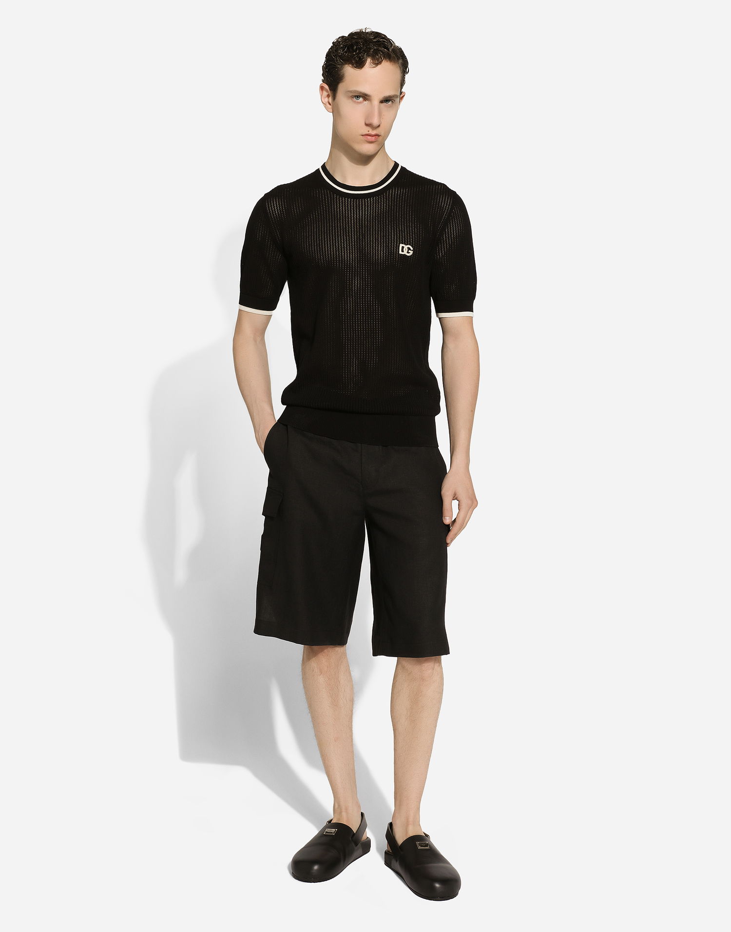 Shorts Dolce & Gabbana Linen Cargo Shorts Sort | GV5TATGI437N0000, 1