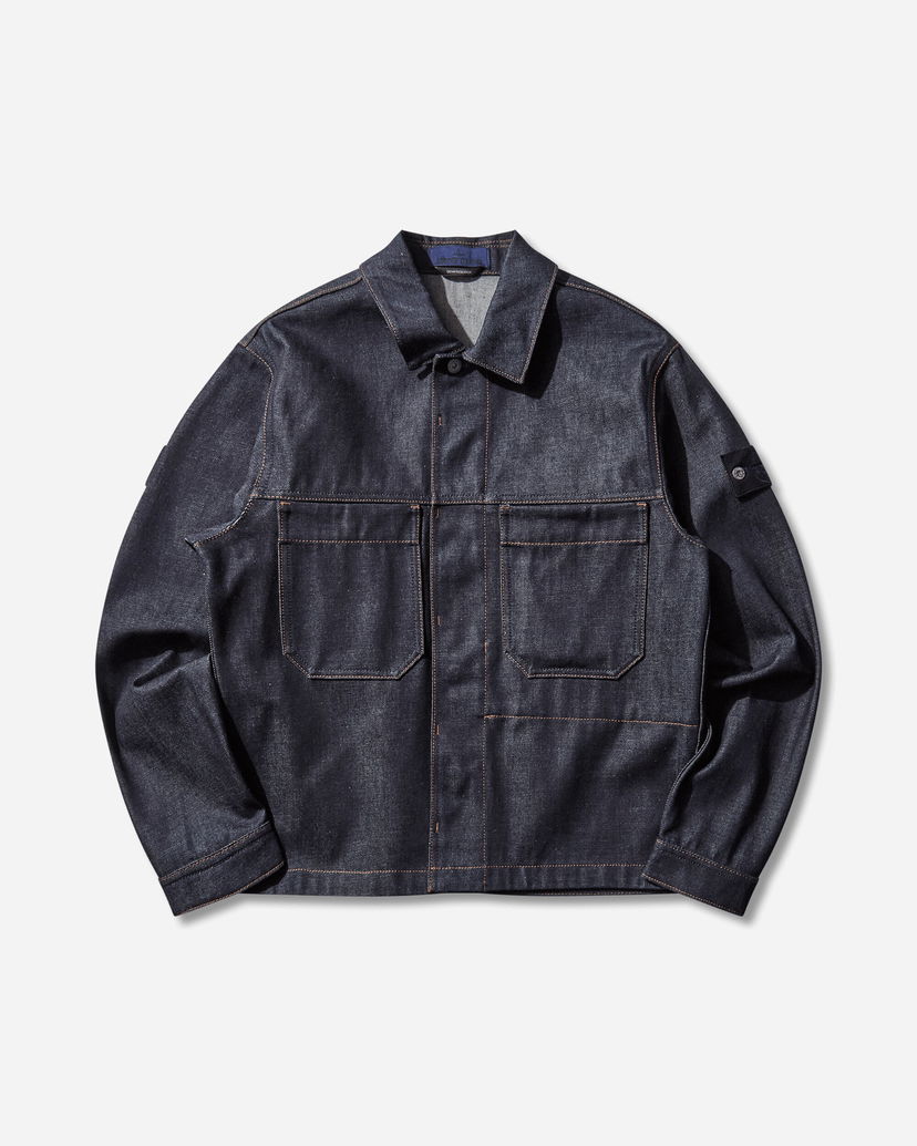 Jakke Stone Island Raw Denim Contrast Stitch Jacket Denim Research Blå | K2S15-Q100027-S00J8 VJ200
