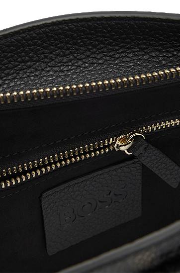 Håndtaske BOSS Grained Leather Crossbody Bag with Hardware Trims Sort | 50542067, 1