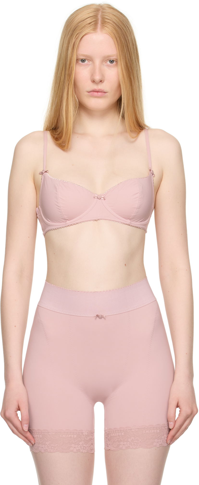 Bh SKIMS SKIMS Retro Shapewear Unlined Demi Bra Lyserød | DM-DEM-7921W