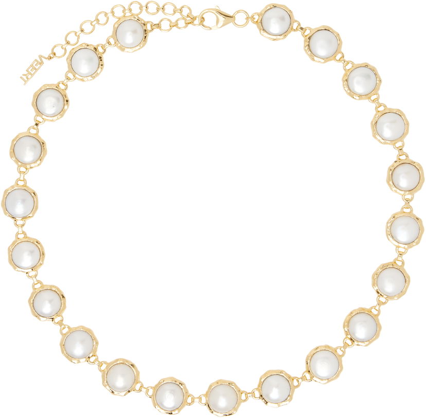 Halskæde VEERT VEERT 'The Pearl Circle' Gold-Tone & Faux Pearl Necklace Metalisk | JLG0022YG