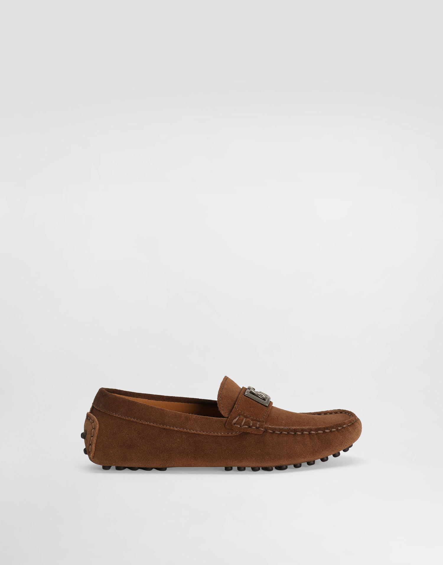 Tilbehør Dolce & Gabbana Dolce & Gabbana Split Leather Loafers With DG Logo Brun | DA5268A125080040, 0