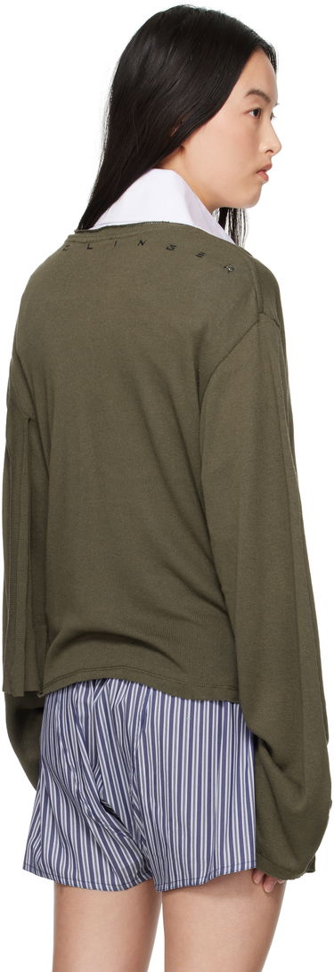 Sweater Ottolinger Ottolinger Deconstructed Linen Longsleeve T-Shirt Grøn | 10510120601, 2