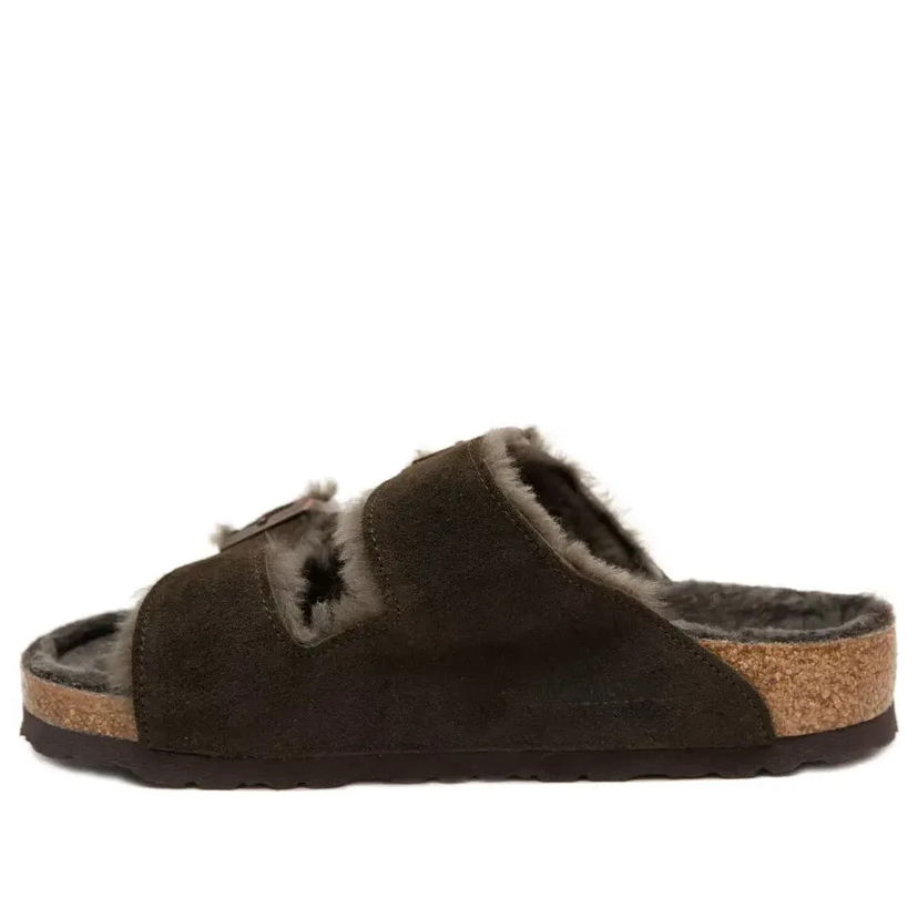 Sneakers og sko Birkenstock Birkenstock Arizona Shearling Suede Narrow Fit Sandals Brun | 1020528