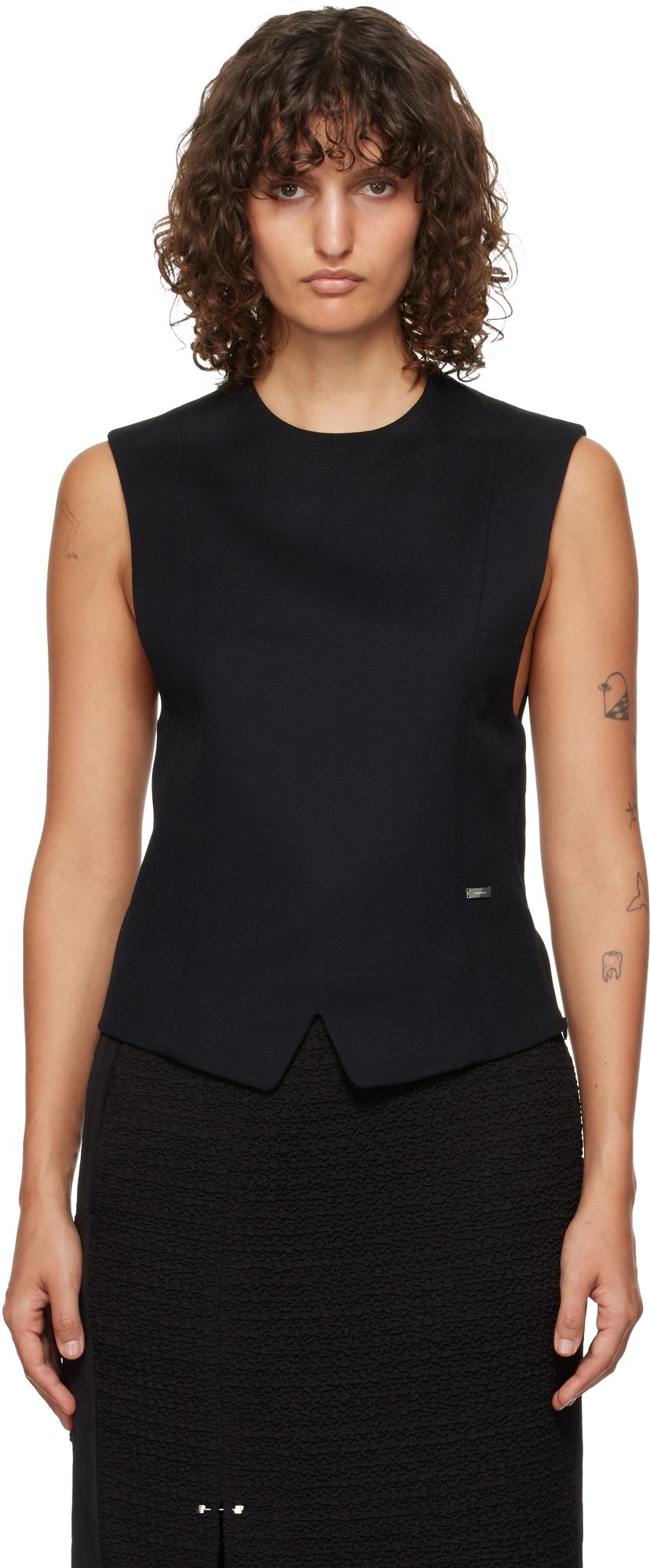 Tanktop ADER ERROR Black Sleeveless Top Sort | BN01FWVE0101BK
