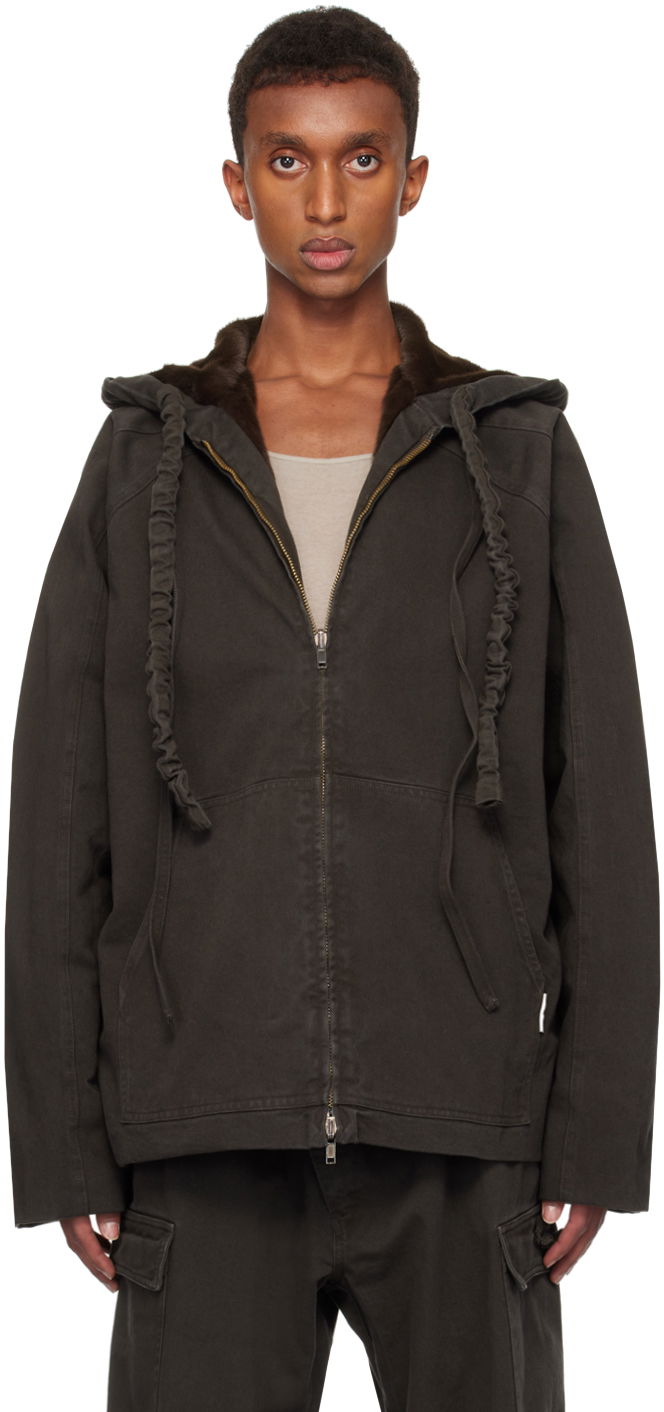 Jakke Ottolinger Ottolinger Furry Reversible Denim Jacket Brun | 1090601521