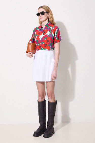 Skjorte A.P.C. Regular-Fit Floral-Print Linen-Blend Shirt Rød | VIAJQ.F12504, 1