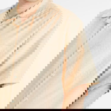 Skjorte AMI AMI Paris Men's Short Sleeve Boxy Shirt Beige | HSH236-CO0099-725, 5