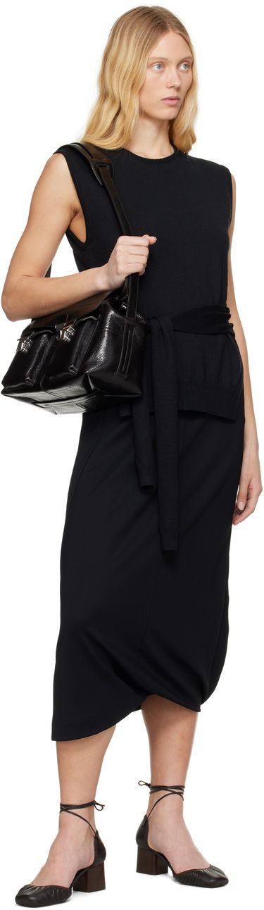 Sweater LEMAIRE Lemaire Trompe L'oeil Sleeveless Tie-Waist Sweater Sort | TO1323 LK087, 3
