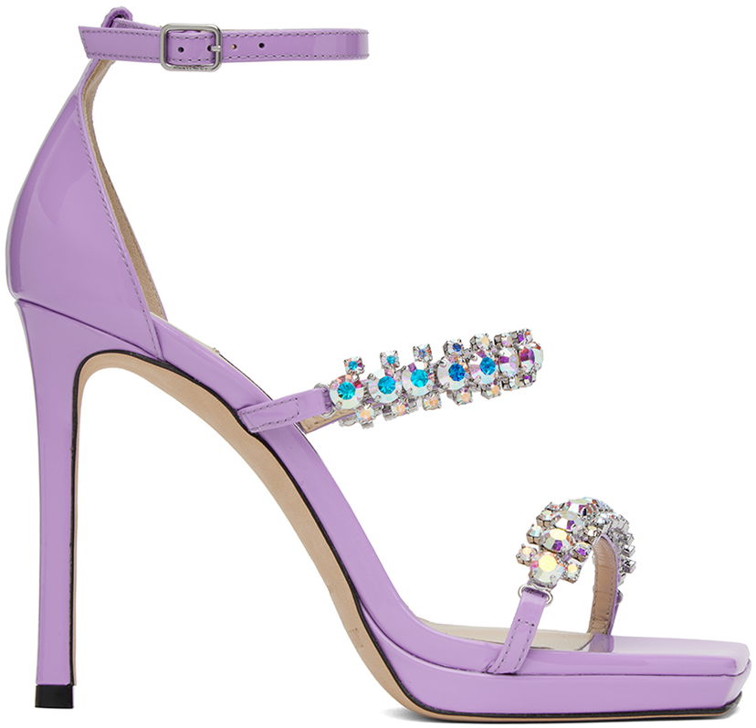 Sneakers og sko Jimmy Choo Jimmy Choo Bing 100 Heeled Sandals Lilla | BING SANDAL 105 PYI