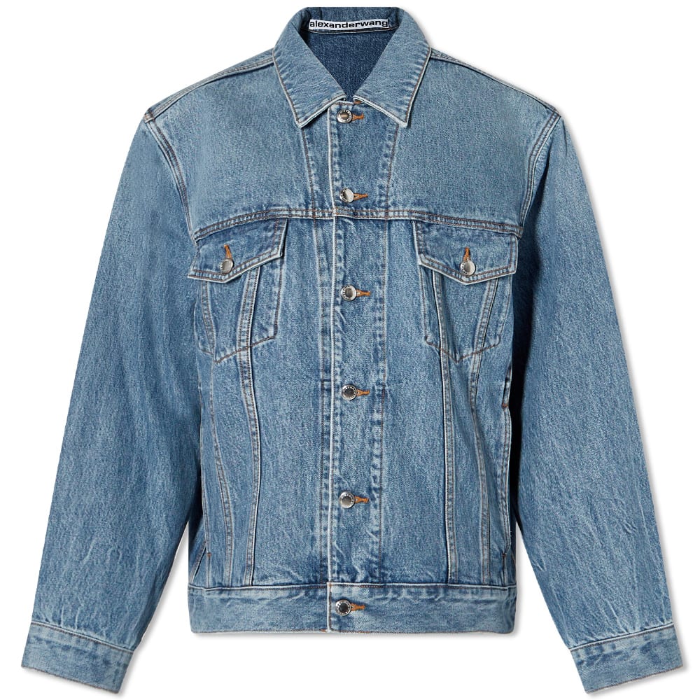 Jakke Alexander Wang Oversized Denim Trucker Jacket Blå | 1WC4222301-473, 0