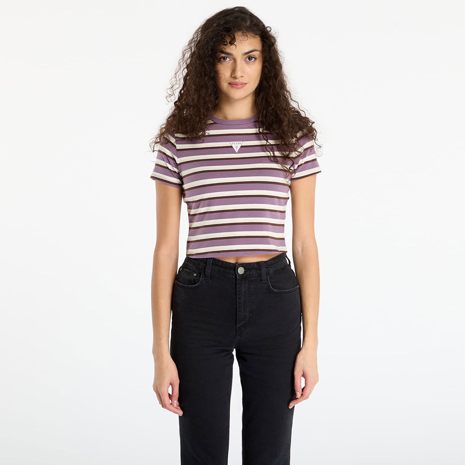 Crop top GUESS Originals Core Stripe Baby Multi Cropped Striped T-Shirt Flerfarvet | W5GI57J1314-S40P, 0