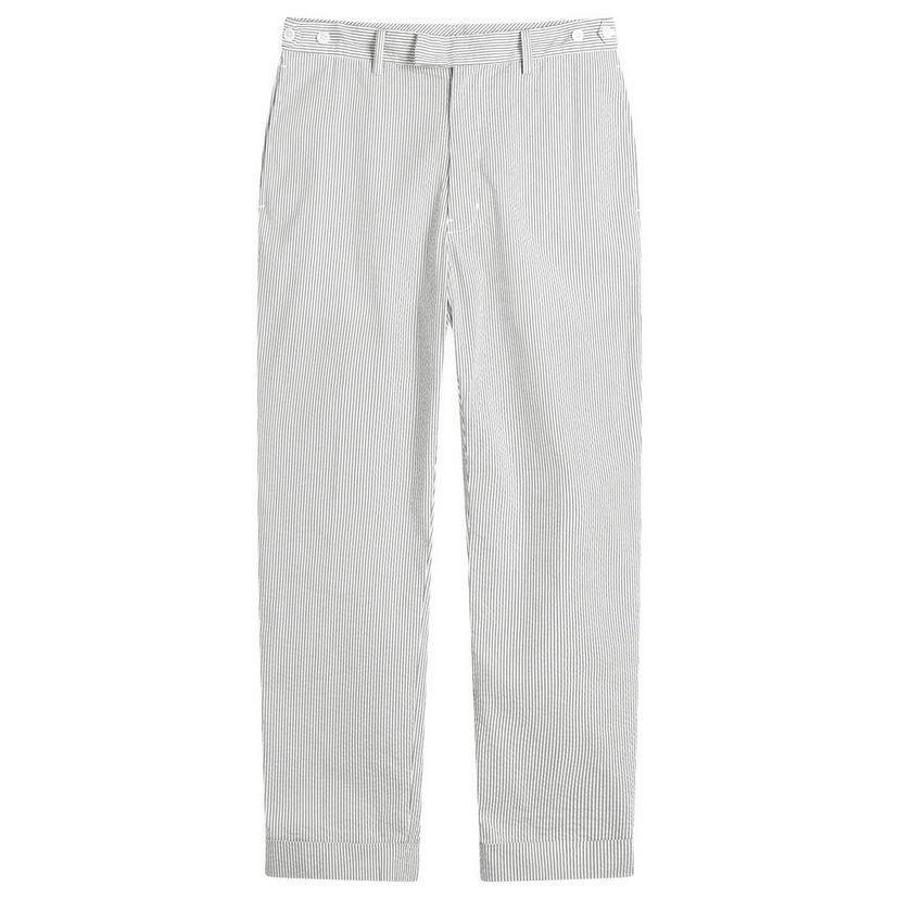 Bukser BEAMS Beams Plus Seersucker Ivy Trousers, Size Large Hvid | 3823-0149-139-75
