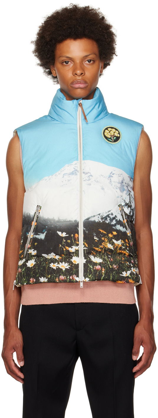 Vest Jil Sander Jil Sander Graphic Down Vest Blå | J47AF0105_J70107