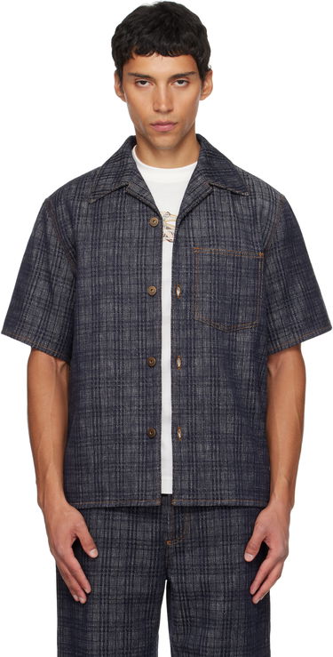 Skjorte Burberry Burberry Relaxed Fit Check Denim Shirt Blå | 8113431, 0