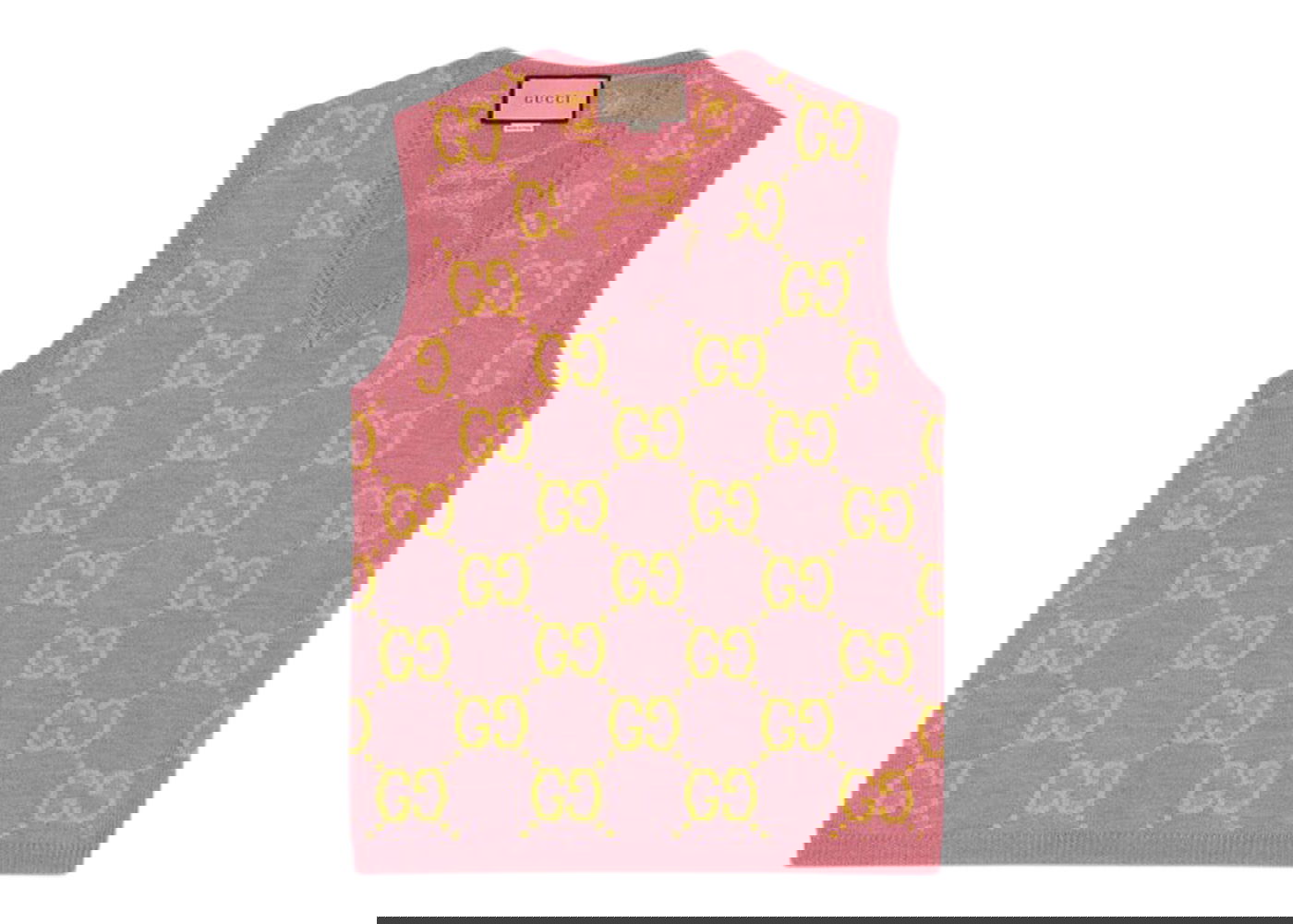 Vest Gucci GG Knitted Wool Vest Pink/Yellow Lyserød | 674041 XKB3V 5874, 0