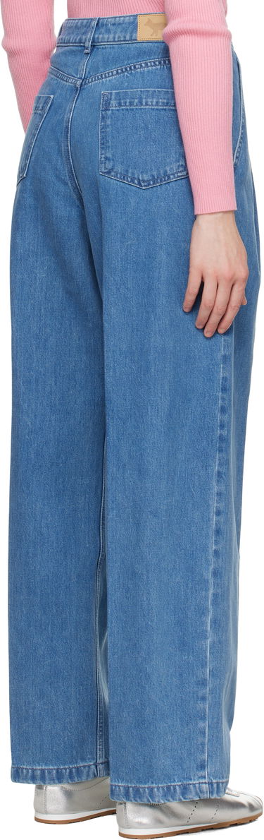 Jeans MAISON KITSUNÉ Maison Kitsuné Pleated Denim Jeans Blå | OW01101WD4010, 2
