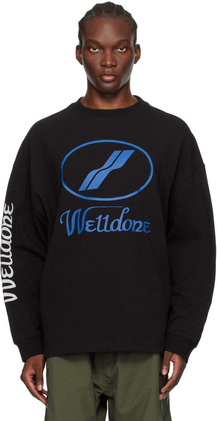 Sweatshirt We11done Long Sleeve Print T-Shirt Sort | WD-TP4-20-712-U-BK, 0